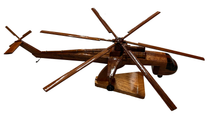 Load image into Gallery viewer, CH54 Tarhe Mahogany Wood Desktop Helicopter Model