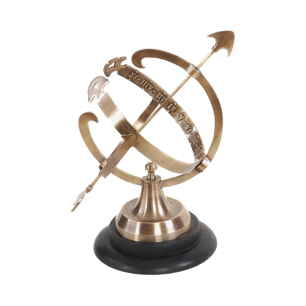 Brass Armillary On Wooden Base