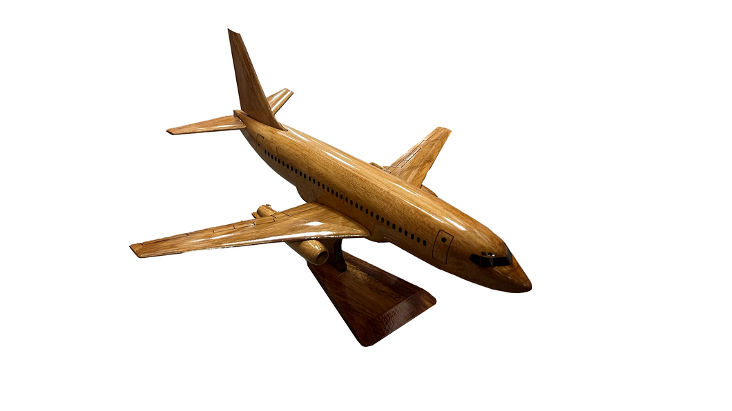 Boeing 737 Mahogany Wood Desktop Airplane Model