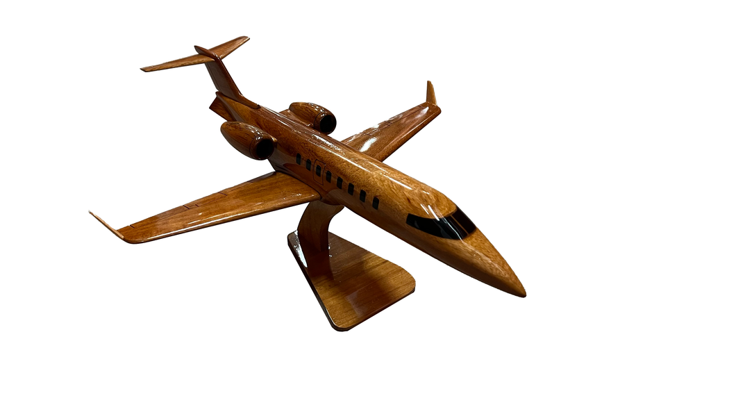 Lear45  Mahogany Wood Desktop Airplane Model