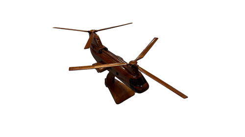 CH46 Sea knight Mahogany Wood Desktop Helicopter Model