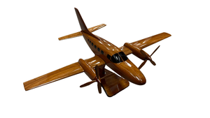 Cessna 441 Conquest II Mahogany Wood Desktop Airplane Model.