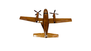 Cessna 441 Conquest II Mahogany Wood Desktop Airplane Model.