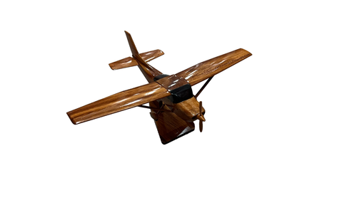 Cessna 182 Mahogany Wood Desktop Airplane Model.