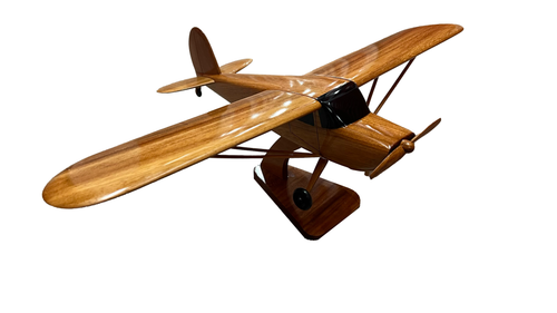 Cessna 140 Mahogany Wood Desktop Airplane Model.