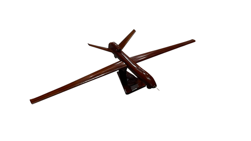 Predator B Mahogany Wood Desktop Airplane Model
