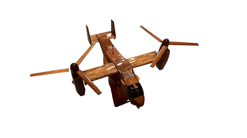 V22 Osprey Osage Mahogany Wood Desktop Helicopter Model