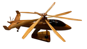 S97 Sikorsky Raider Mahogany Wood Desktop Helicopter Model