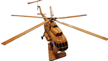 Load image into Gallery viewer, MI17 Mahogany Wood Desktop Helicopter Model