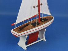 Load image into Gallery viewer, Wooden Decorative Sailboat 12&quot;&quot; - Red Sailboat Model