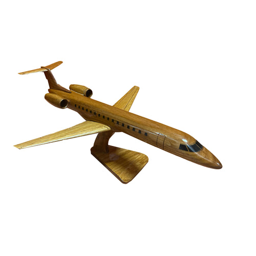 Embraer 145 Mahogany Wood Desktop Airplane Model