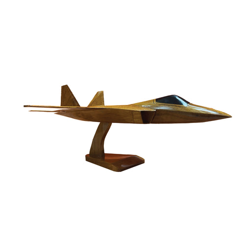 F22 Raptor Mahogany Wood Desktop Airplane Model