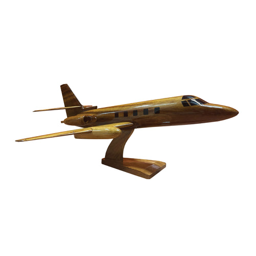 Lockheed Jetstar Mahogany Wood Desktop Airplane Model