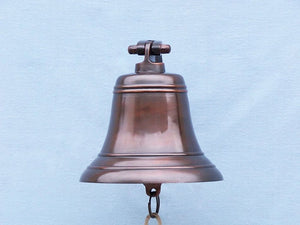 Antiqued Copper Hanging Ships Bell 9"