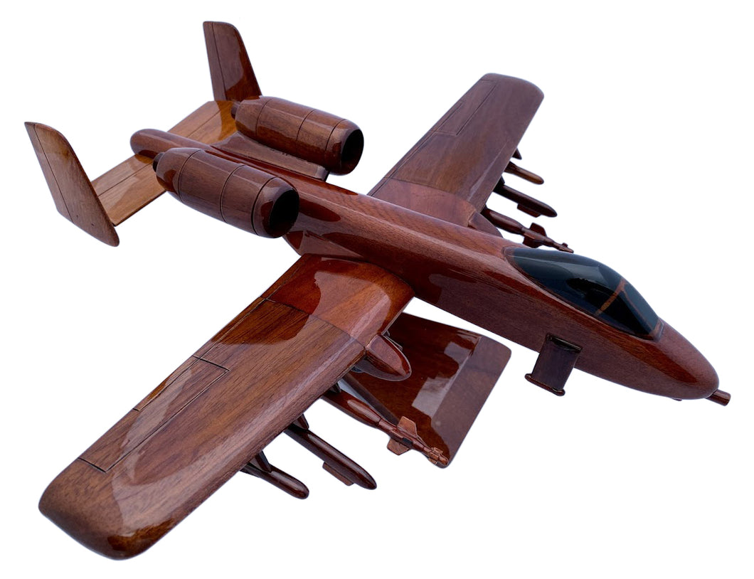 A10 Warthog Mahogany Wood Desktop Aircraft Model