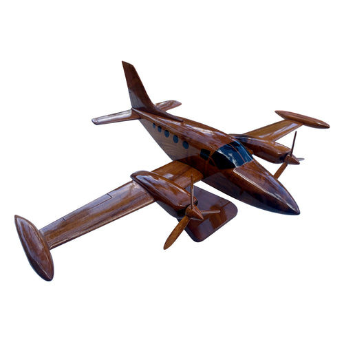 Cessna 414 Mahogany Wood Desktop Airplane Model.