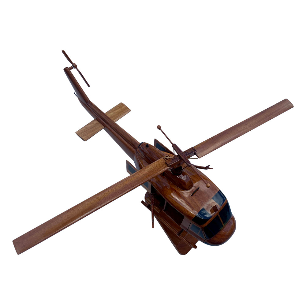 UH1 Huey Gunship Mahogany wood desktop Helicopter model.