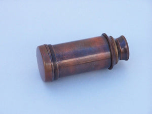 Deluxe Class Scout's Antique Copper Spyglass Telescope 7"" with Rosewood Box