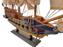 Load image into Gallery viewer, Wooden Caribbean Pirate White Sails Limited Model Pirate Ship 15&quot;