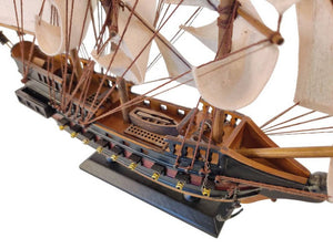 Wooden Caribbean Pirate White Sails Limited Model Pirate Ship 15"