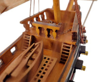 Load image into Gallery viewer, Wooden Ben Franklin&#39;s Black Prince White Sails Limited Model Pirate Ship 15&quot;