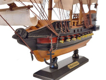 Load image into Gallery viewer, Wooden Ben Franklin&#39;s Black Prince White Sails Limited Model Pirate Ship 15&quot;