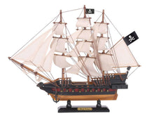 Load image into Gallery viewer, Wooden Ben Franklin&#39;s Black Prince White Sails Limited Model Pirate Ship 15&quot;