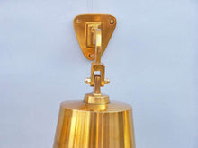 Load image into Gallery viewer, Brass Plated Hanging Ship&#39;s Bell 6&quot;