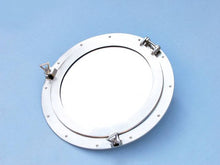 Load image into Gallery viewer, Brushed Nickel Deluxe Class Decorative Ship Porthole Window 20&quot;&quot;