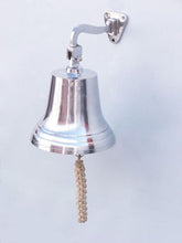 Load image into Gallery viewer, Chrome Hanging Ship&#39;s Bell 15&quot;