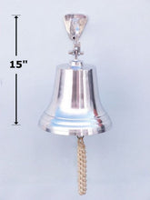 Load image into Gallery viewer, Chrome Hanging Ship&#39;s Bell 15&quot;