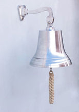 Load image into Gallery viewer, Chrome Hanging Ship&#39;s Bell 15&quot;