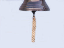 Load image into Gallery viewer, Antiqued Copper Hanging Ships Bell 11&quot;