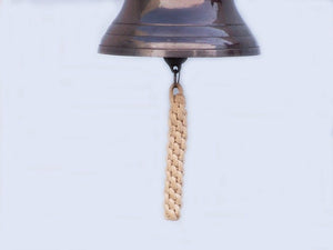 Antiqued Copper Hanging Ships Bell 11"