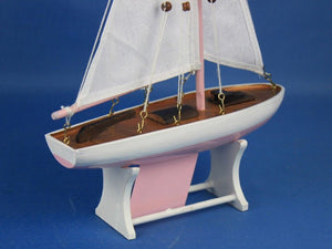 Wooden It Floats 12"" - Pink Floating Sailboat Model