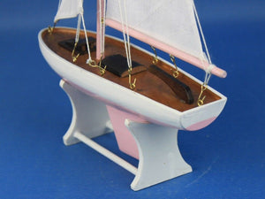 Wooden It Floats 12"" - Pink Floating Sailboat Model