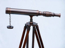 Load image into Gallery viewer, Standing Antique Copper Harbor Master Telescope 30&quot;&quot;