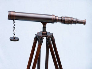 Standing Antique Copper Harbor Master Telescope 30""