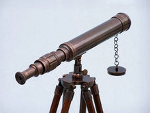 Load image into Gallery viewer, Standing Antique Copper Harbor Master Telescope 30&quot;&quot;