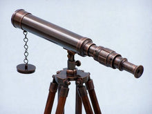 Load image into Gallery viewer, Standing Antique Copper Harbor Master Telescope 30&quot;&quot;