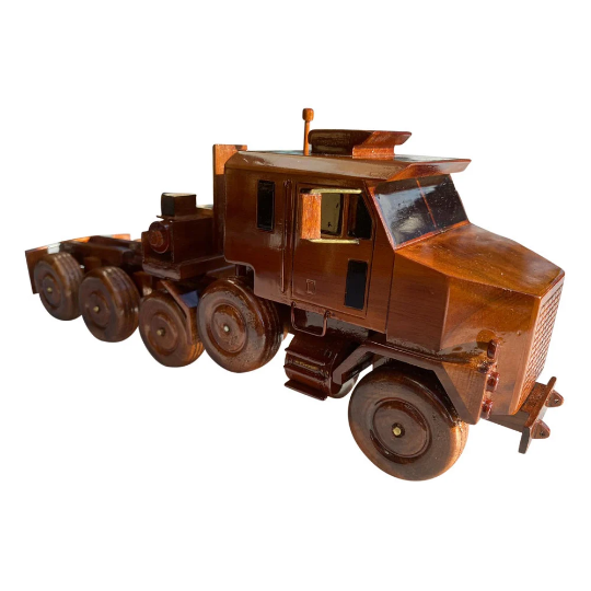 M1070 Combo with M1A1 tank Mahogany Wood Desktop Truck combo Model