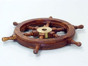 Deluxe Class Wood and Brass Decorative Ship Wheel 15