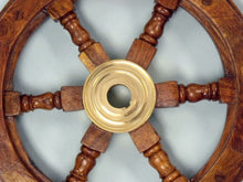 Load image into Gallery viewer, Deluxe Class Wood and Brass Decorative Ship Wheel 15