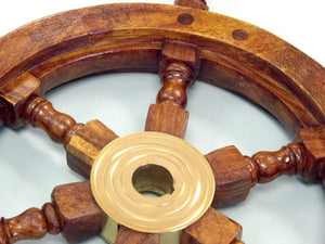 Deluxe Class Wood and Brass Decorative Ship Wheel 12""