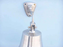 Load image into Gallery viewer, Brushed Nickel Hanging Ship&#39;s Bell 11&quot;