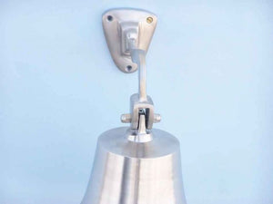 Brushed Nickel Hanging Ship's Bell 11"