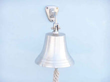 Load image into Gallery viewer, Brushed Nickel Hanging Ship&#39;s Bell 11&quot;