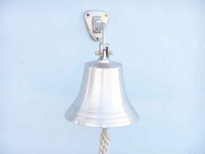 Brushed Nickel Hanging Ship's Bell 11"