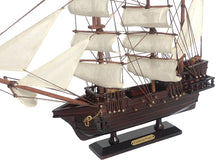 Load image into Gallery viewer, Wooden Caribbean Pirate White Sails Model Ship 20&quot;