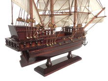 Load image into Gallery viewer, Wooden Caribbean Pirate White Sails Model Ship 20&quot;